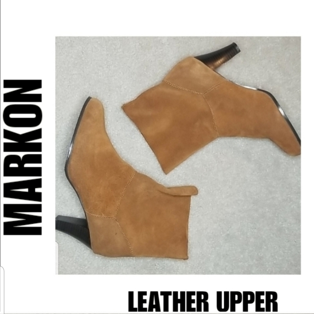 MARKON Tan genuine leather ankle boot 8